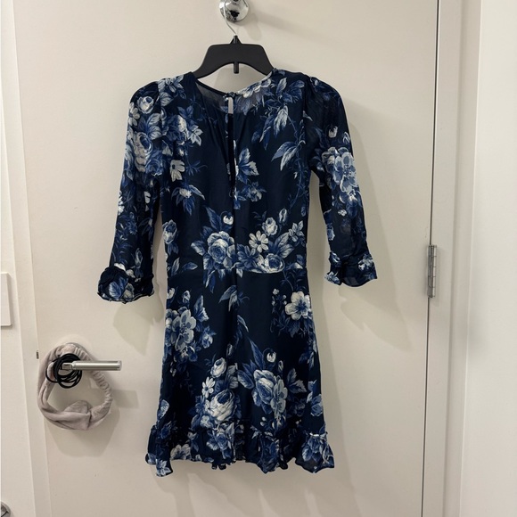 Reformation Doutzen Floral Navy Blue Mini Dress - Picture 3 of 6